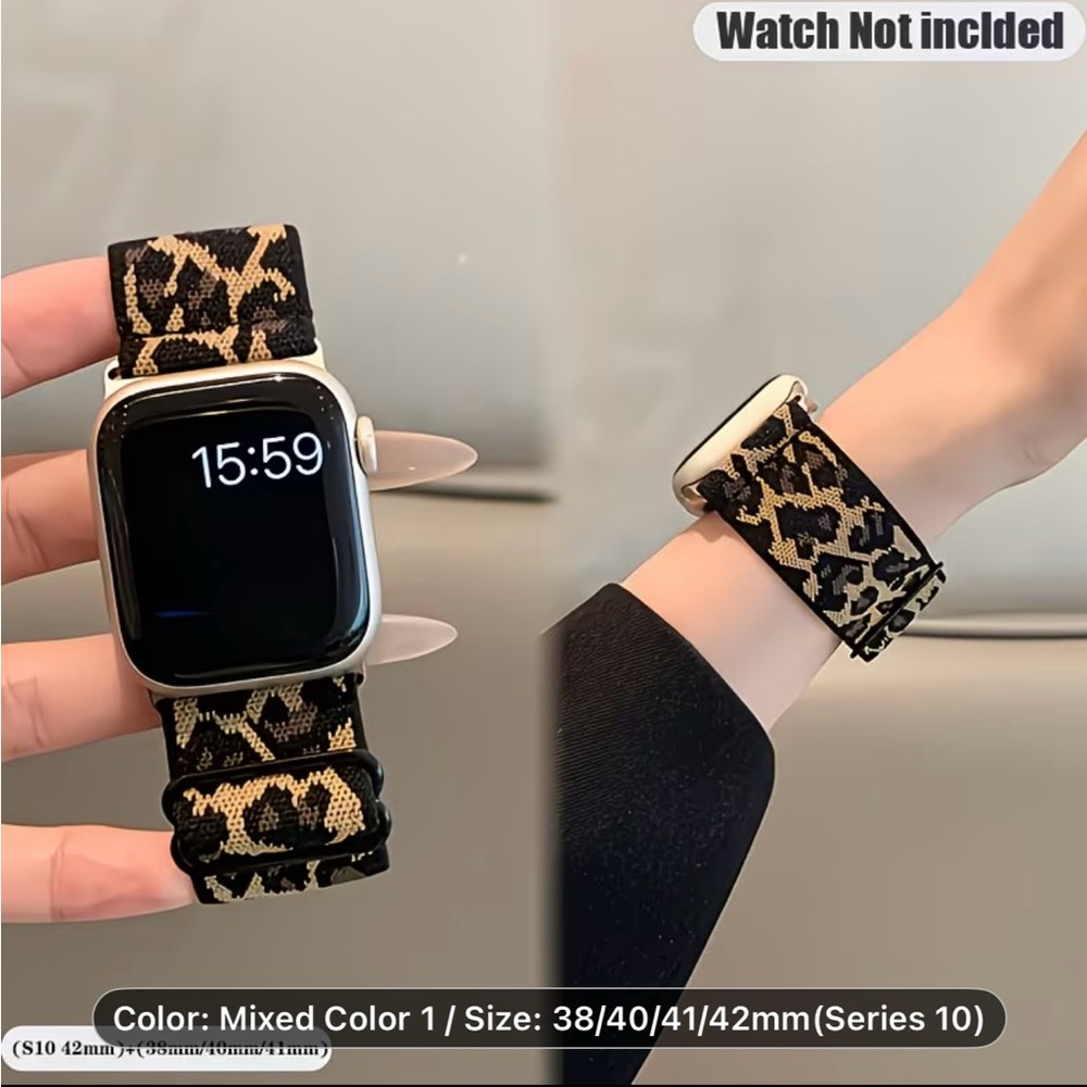 Elegant Leopard Print Watch Band for Women